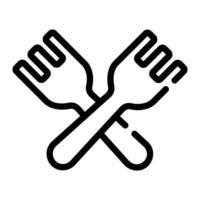 fork Line Icon Background White vector