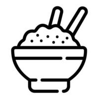 bowl Line Icon Background White vector