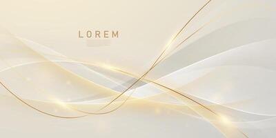 white abstract background with luxury golden lines vector illustration