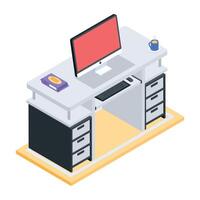 Office and Home Furniture Isometric Icon vector