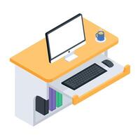 Office and Home Furniture Isometric Icon vector