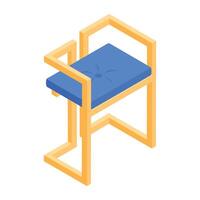 Office and Home Furniture Isometric Icon vector