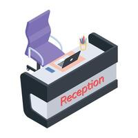 Office and Home Furniture Isometric Icon vector