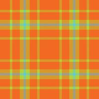 Plaid seamless pattern in orange. Check fabric texture. Vector textile print.