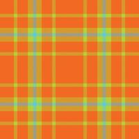 Plaid seamless pattern in orange. Check fabric texture. Vector textile print.