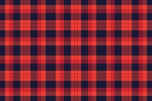 Plaid background, check seamless pattern in red. Vector fabric texture for textile print, wrapping paper, gift card or wallpaper.