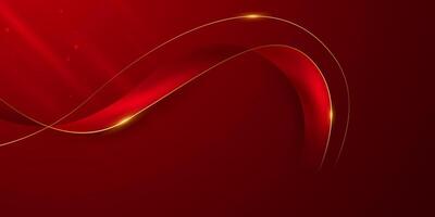 Abstract background design modern red and gold geometric elements vector illustration