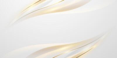 white abstract background With luxurious golden lines vector illustration