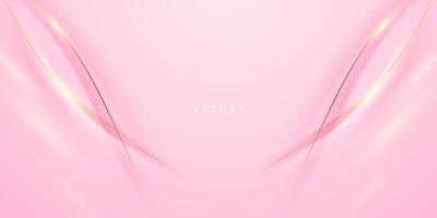 pink abstract background with luxury golden elements vector illustration