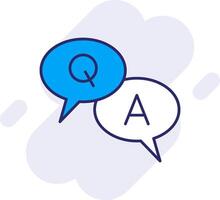 Question And Answer Line Filled Backgroud Icon vector
