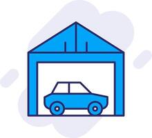 Garage Line Filled Backgroud Icon vector