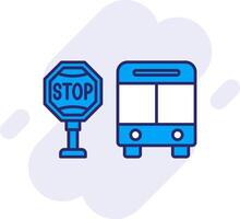 Bus Stop Line Filled Backgroud Icon vector