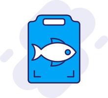 Fish Cooking Line Filled Backgroud Icon vector