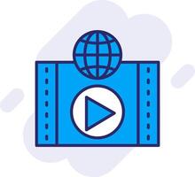 vídeo anuncio línea lleno fondo icono vector