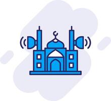 mezquita altavoz línea lleno fondo icono vector