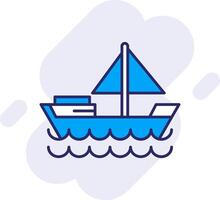 bote línea lleno fondo icono vector