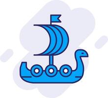 Viking Ship Line Filled Backgroud Icon vector