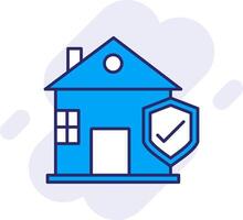 Home Insurance Line Filled Backgroud Icon vector