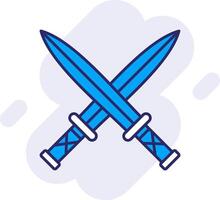 Two Swords Line Filled Backgroud Icon vector