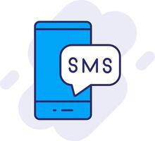 SMS línea lleno fondo icono vector