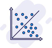 Scatter Graph Line Filled Backgroud Icon vector