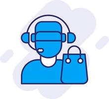 Customer Service Agent Line Filled Backgroud Icon vector