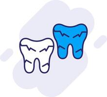 Tooth Damaged Line Filled Backgroud Icon vector