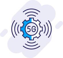 5G Line Filled Backgroud Icon vector