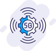 5G Line Filled Backgroud Icon vector