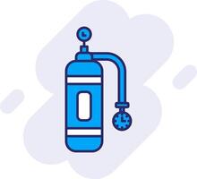 Oxygen Tank Line Filled Backgroud Icon vector