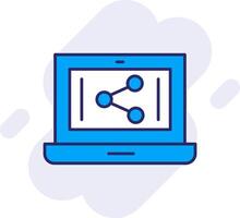 Share Line Filled Backgroud Icon vector