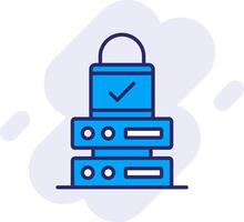 Data Protection Line Filled Backgroud Icon vector