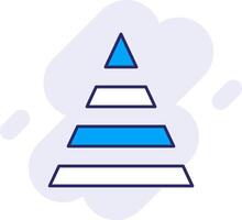 pirámide línea lleno fondo icono vector