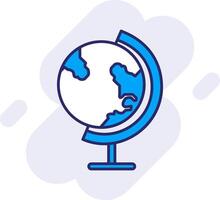 Earth Globe Line Filled Backgroud Icon vector