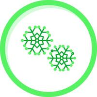 copos de nieve verde mezcla icono vector