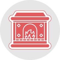 Fireplace Glyph Multicolor Sticker Icon vector