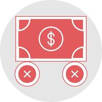 No Money Glyph Multicolor Sticker Icon vector