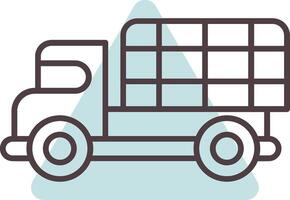 Military Truck Line  Shape Colors Icon vector