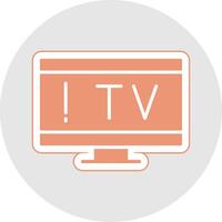 Tv Glyph Multicolor Sticker Icon vector