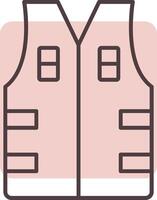 Bullet Proof Vest Line  Shape Colors Icon vector