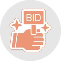 Bid Glyph Multicolor Sticker Icon vector