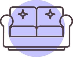 Couch Line  Shape Colors Icon vector