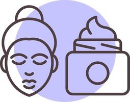 Skin Care Line  Shape Colors Icon vector
