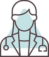 Female Doctor Line  Shape Colors Icon vector