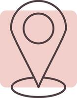 Starred Location Line  Shape Colors Icon vector