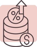 Interest Rate Line  Shape Colors Icon vector