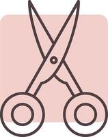 Scissors Line  Shape Colors Icon vector