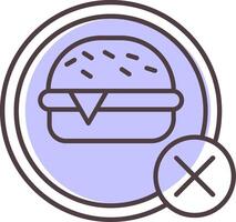 No Food Line  Shape Colors Icon vector