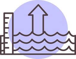 Sea Level Rise Line  Shape Colors Icon vector