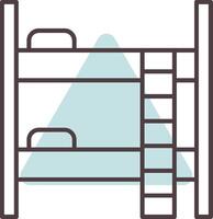 Bunk Bed Line  Shape Colors Icon vector